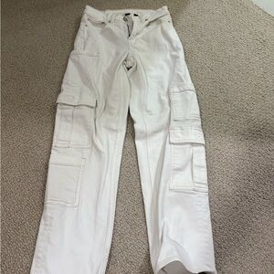 American Eagle Outfitters Cream Stretch Pants